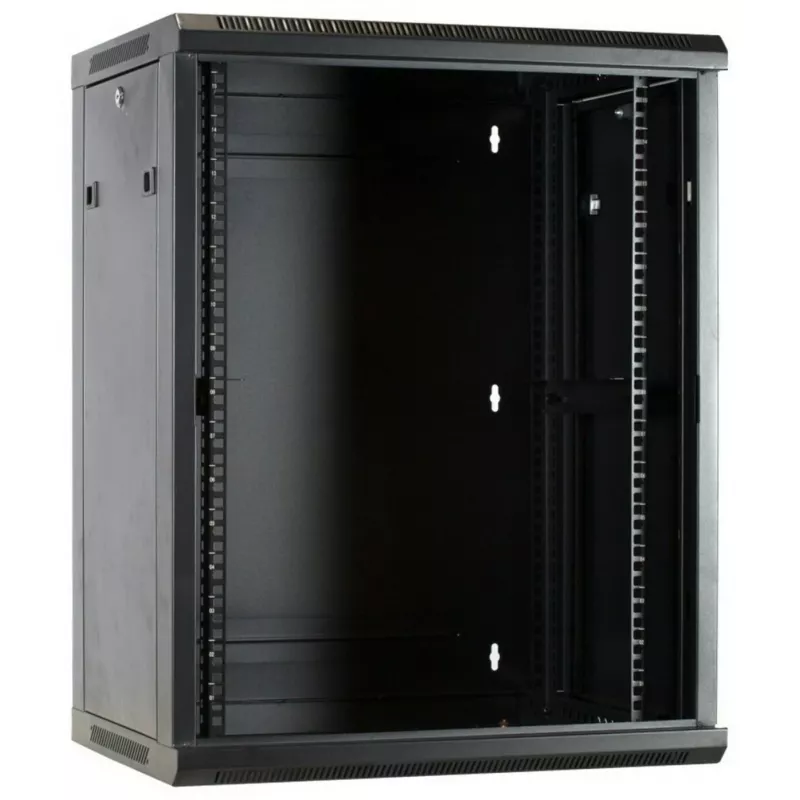 DSIT DS6615 armadio server da parete 15U con porta in vetro, 600x600x770 mm, nero
