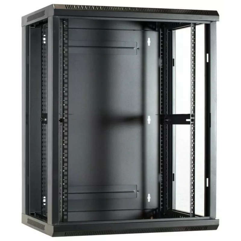 DSIT DS6615 armadio server da parete 15U con porta in vetro, 600x600x770 mm, nero