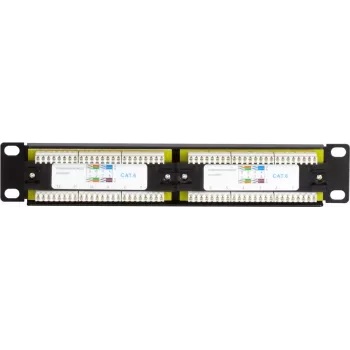 DSIT DS-10Patch6-12UTP patch panel 10 pollici 12 porte UTP CAT6, montaggio rack 1U, nero