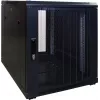 DSIT armadio rack server freestanding 12U, 600x600x720 mm, porta anteriore perforata con serratura, nero