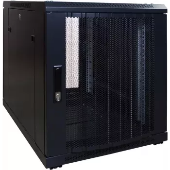 DSIT armadio rack server freestanding 12U, 600x600x720 mm, porta anteriore perforata con serratura, nero