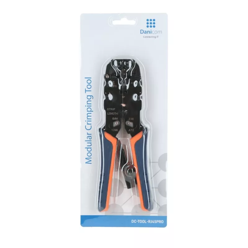 DSIT DC-TOOL-RJ45PRO pinza crimpatrice professionale per connettori RJ45 con tagliacavi e spellafili
