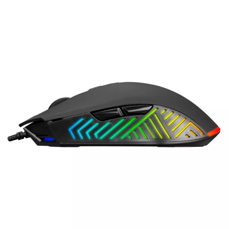 Rampage Spear V2 Mouse da gaming con filo 12800 DPI ottico RGB nero