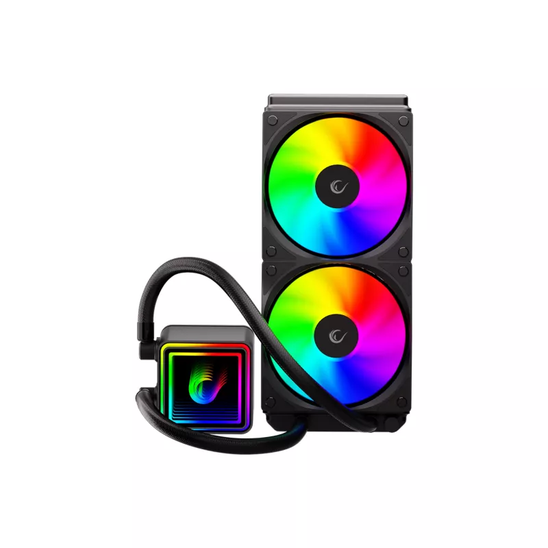 Rampage INFINITE V240 dissipatore CPU a liquido ARGB 240mm con display della temperatura, nero