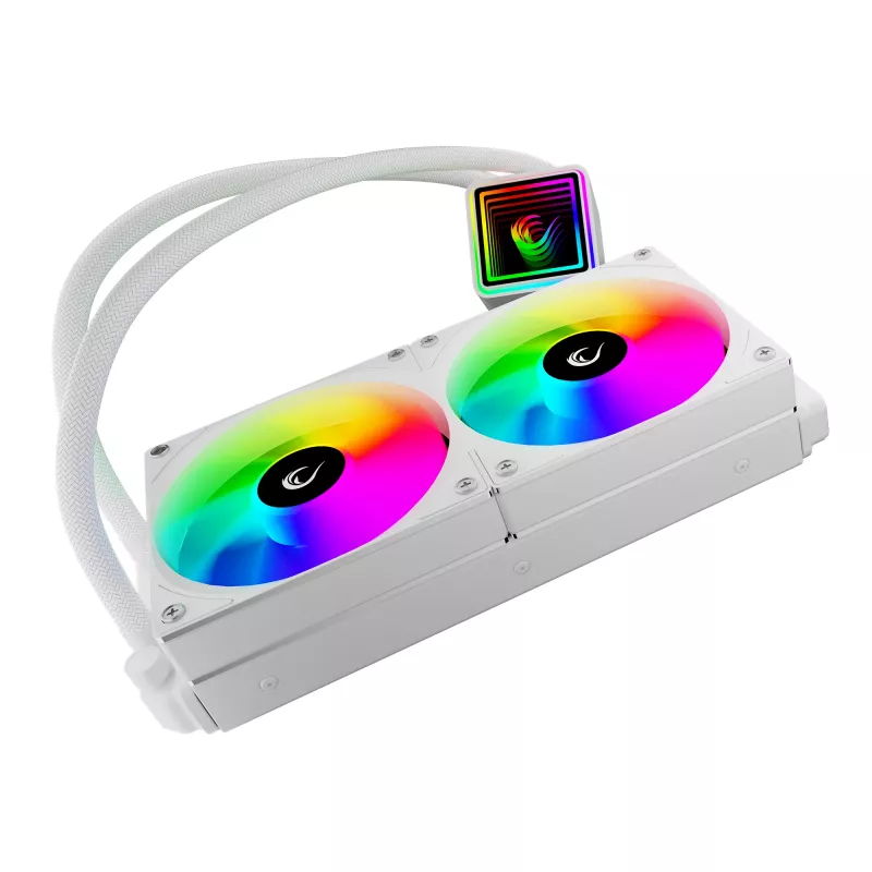 Rampage INFINITE V240 bianco 240mm ARGB AIO dissipatore CPU a liquido con display della temperatura