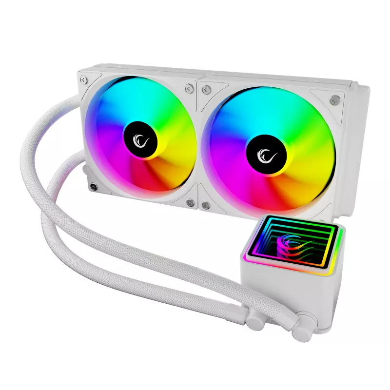 Rampage INFINITE V240 bianco 240mm ARGB AIO dissipatore CPU a liquido con display della temperatura
