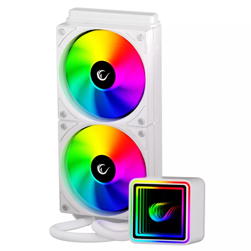 Rampage INFINITE V240 bianco 240mm ARGB AIO dissipatore CPU a liquido con display della temperatura