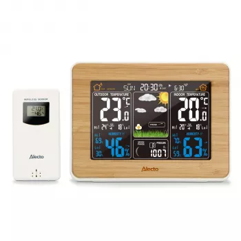 Alecto WS-1560 stazione meteo in bambù con sensore esterno wireless
