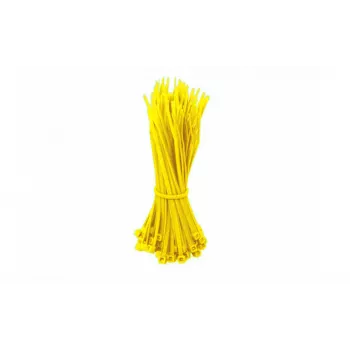 DSIT 140mm fascette in nylon gialle - confezione da 100 pz. (autobloccanti, resistenza alla trazione 80N)