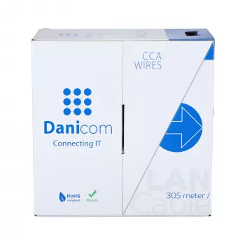 Cavo di rete DSIT CAT6 U/UTP AWG 23/1 conduttore in rame massiccio 305m grigio