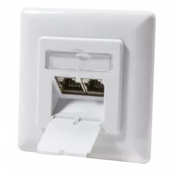 Presa dati da incasso DSIT Cat.6 schermata doppio RJ45, bianco