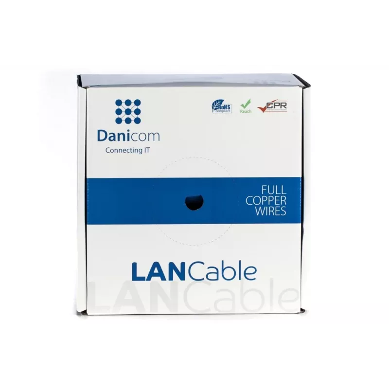 Cavo a conduttore rigido DSIT DANICOM DC-UTP6A-100S-DCA CAT6A U/UTP, 100 m, LSZH (Dca)