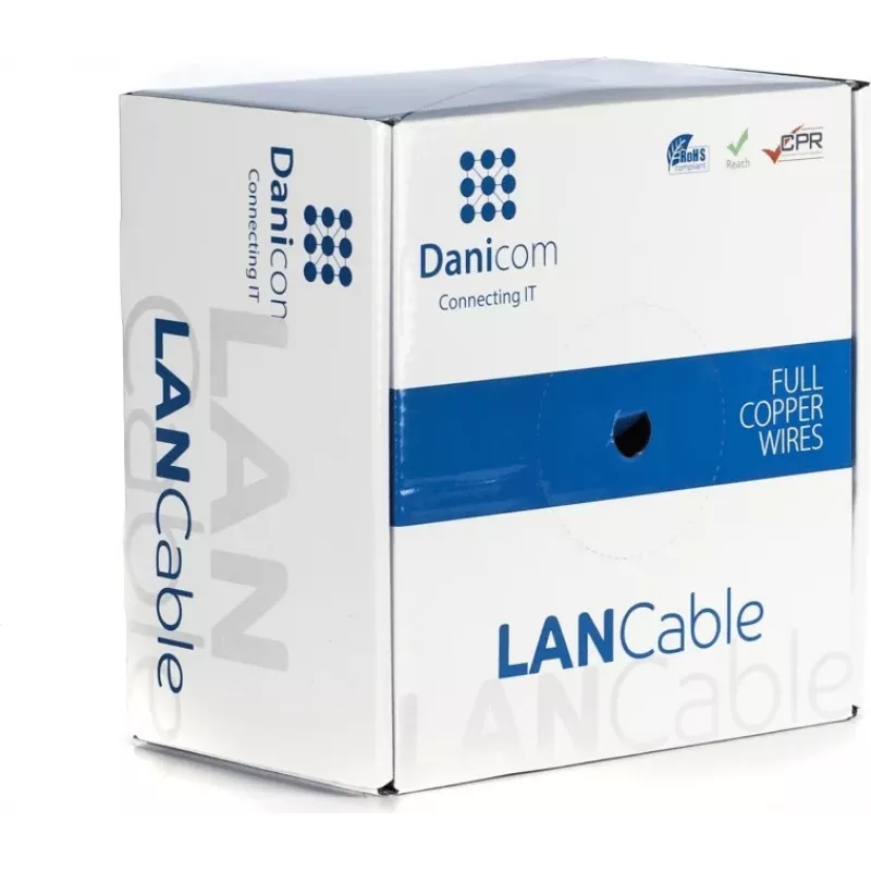 Cavo a conduttore rigido DSIT DANICOM DC-UTP6A-100S-DCA CAT6A U/UTP, 100 m, LSZH (Dca)