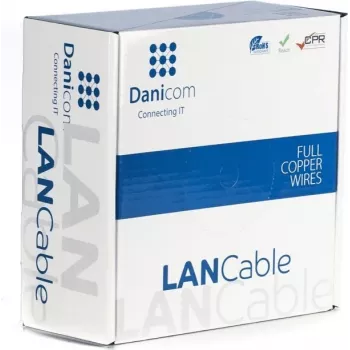 DSIT DANICOM cavo di installazione CAT6 FTP 100m, conduttore massiccio in rame - LSZH (Dca) - DC-FTP6-100S-DCA