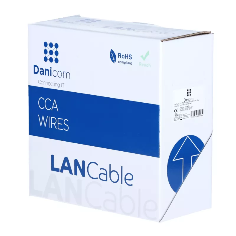 DSIT CAT5e F/UTP rotolo 50m cavo di rete Solid Core CCA Grigio (DC-FTP5CCA50S-GRY)