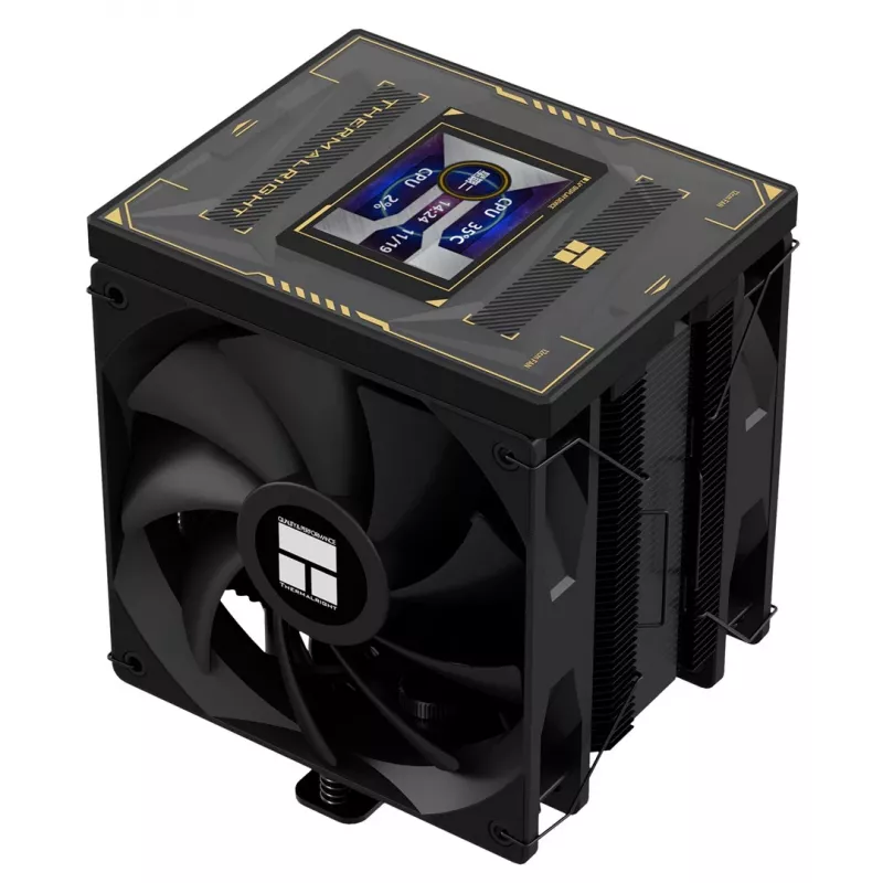 Thermalright Burst Assassin 120 Vision Black ARGB Dissipatore ad aria per CPU con display TFT-LCD, 6 heatpipe, 220W TDP, ventola PWM da 120mm, Intel LGA1700/1200/115X/2011/2066, AMD AM5/AM4