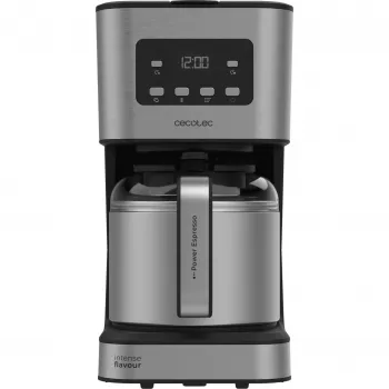 Cecotec Coffee 66 Drop & Thermo Time macchina per caffè filtro, caraffa termica 1,2 l, 950 W, Acciaio inox/Nero