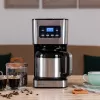 Cecotec Coffee 66 Drop & Thermo Time macchina per caffè filtro, caraffa termica 1,2 l, 950 W, Acciaio inox/Nero
