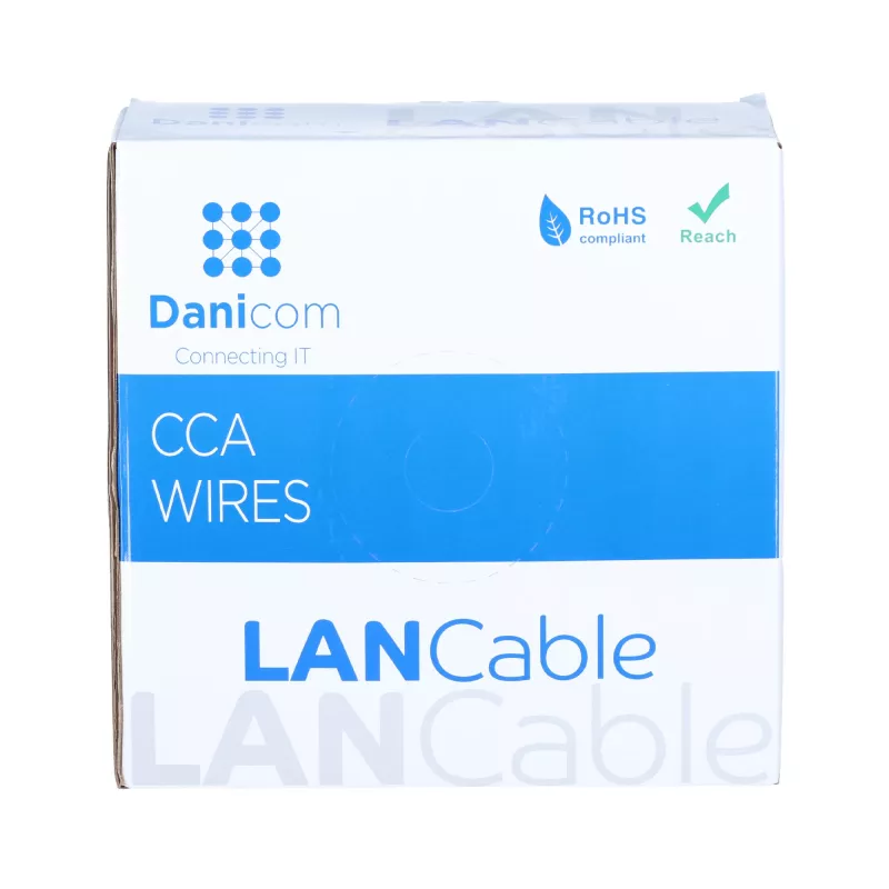 DSIT CAT6 U/UTP cavo di rete flessibile grigio CCA da 50 m in bobina