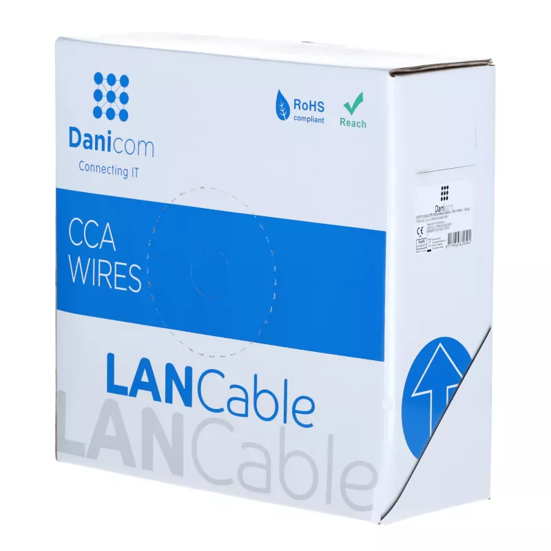 DSIT CAT6 cavo di rete U/UTP AWG 24/7 flessibile 100 metri grigio CCA