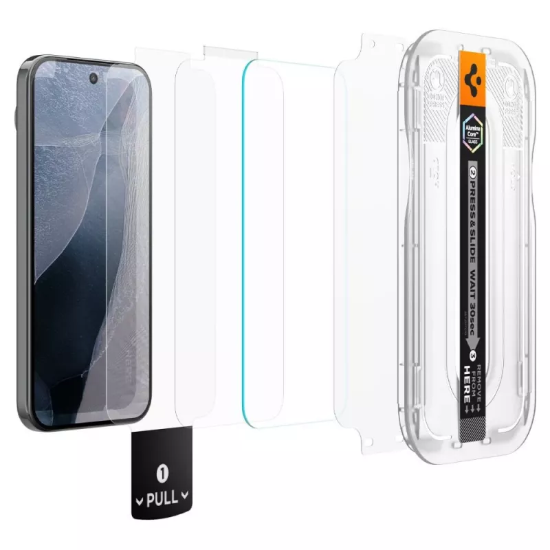 Spigen Glas.tR EZ Fit Pro AC confezione da 2 vetro temperato protezione display per Google Pixel 11 / Pixel 11 Pro - trasparente