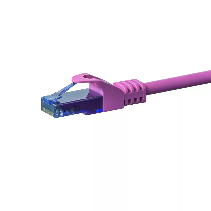 DSIT CAT6a U/UTP cavo patch di rete rosa 30m, 100% rame, 10Gbps, RJ45