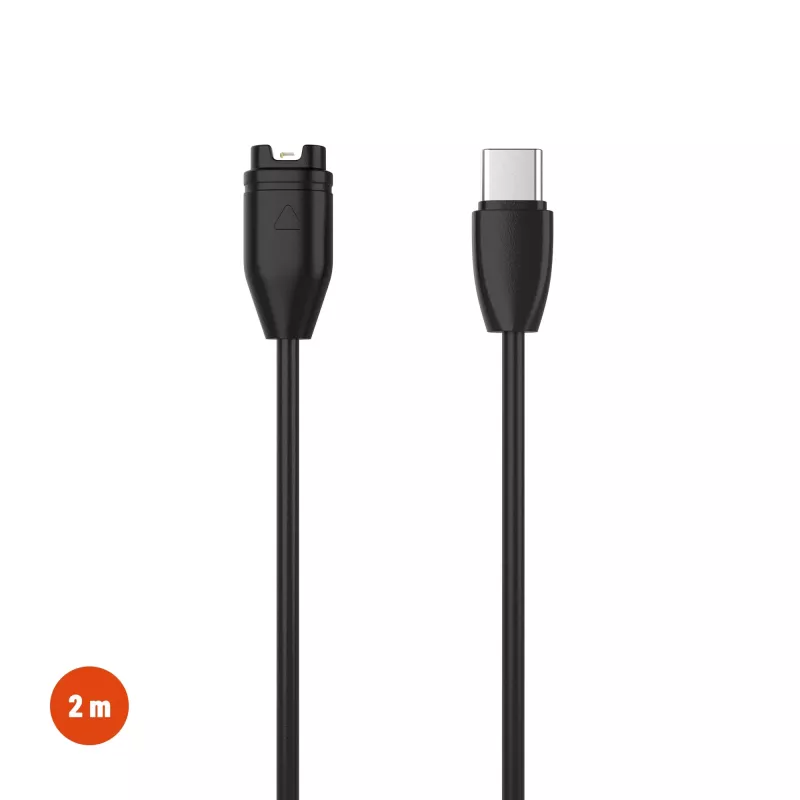 FIXED cavo di ricarica USB-C per Garmin 2m nero - Forerunner Fenix Venu Vivoactive Instinct