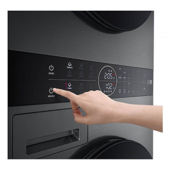 LG ELECTRONICS WashTower WT1210BBF (WiFi) 12kg/10kg lavatrice-asciugatrice combinata con AI DD™, Steam+ e ezDispense™ - Black Steel