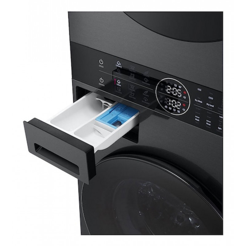 LG ELECTRONICS WashTower WT1210BBF (WiFi) 12kg/10kg lavatrice-asciugatrice combinata con AI DD™, Steam+ e ezDispense™ - Black Steel