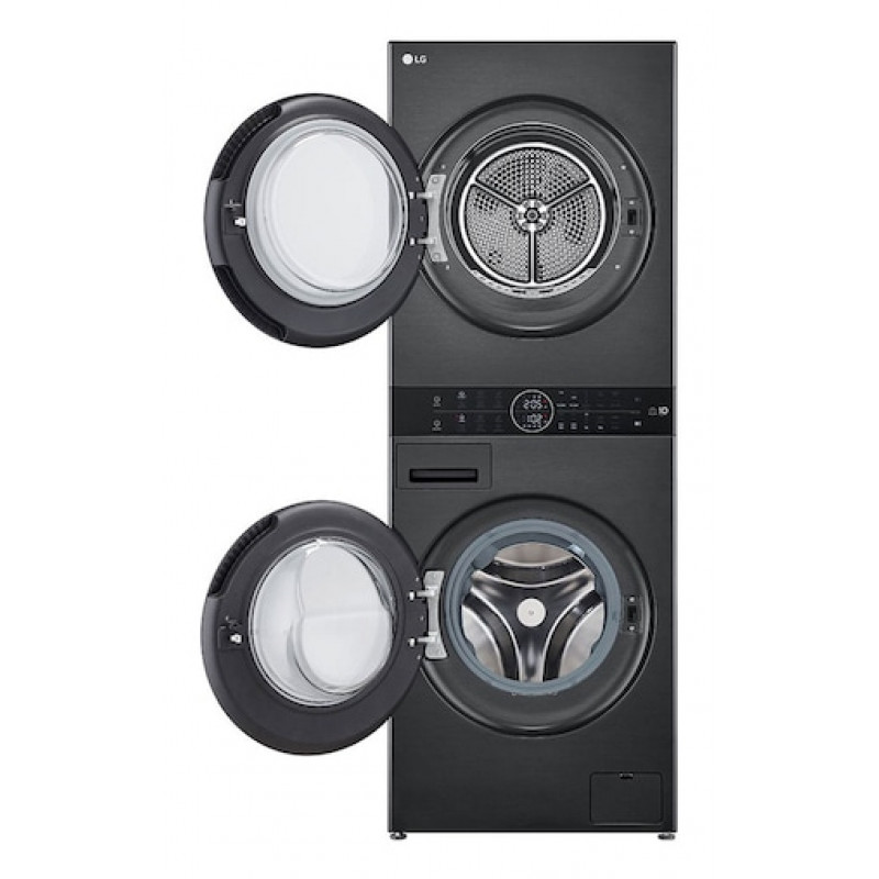 LG ELECTRONICS WashTower WT1210BBF (WiFi) 12kg/10kg lavatrice-asciugatrice combinata con AI DD™, Steam+ e ezDispense™ - Black Steel