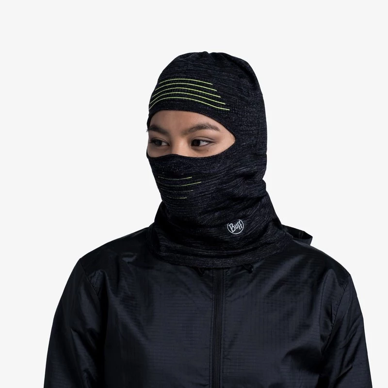 BUFF DryFlx Pro passamontagna - nero, senza cuciture 4-way stretch, termico, riflettente