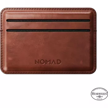 Nomad Portacarte in pelle Horween Olde Dublin - Portacarte in pelle minimalista sottile con blocco RFID, Marrone scuro