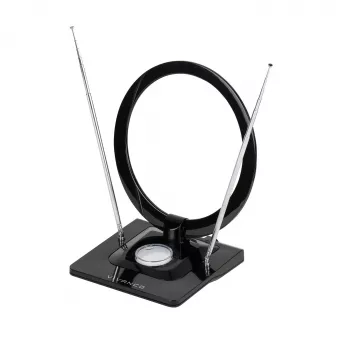 Vivanco VVTVANTSCIRCLE antenna interna DVB-T2/DAB+ antenna piatta con filtro 4G/5G, nero