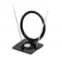 Vivanco VVTVANTSCIRCLE antenna interna DVB-T2/DAB+ antenna piatta con filtro 4G/5G, nero