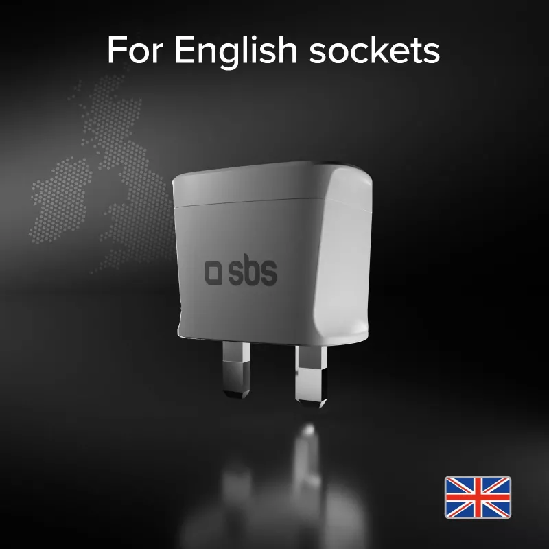 SBS adattatore universale da viaggio per Regno Unito - bianco