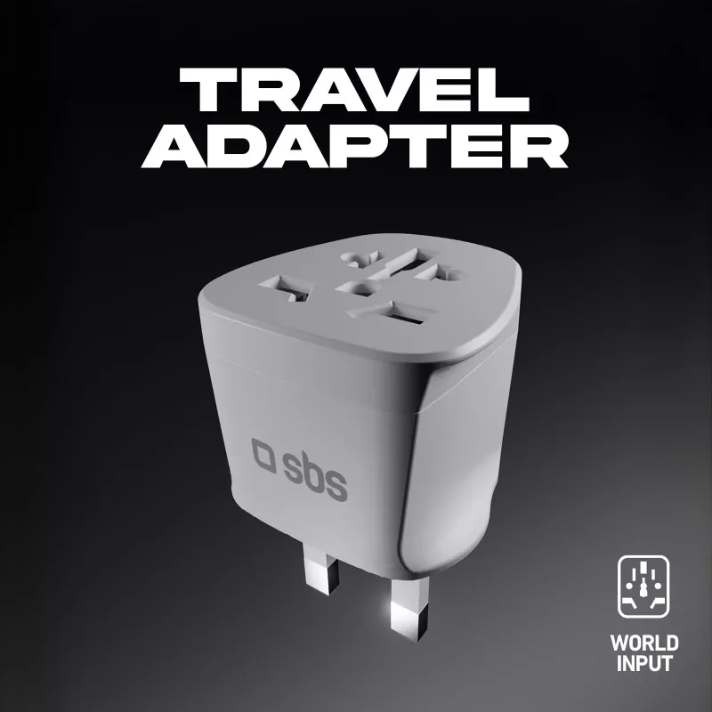 SBS adattatore universale da viaggio per Regno Unito - bianco