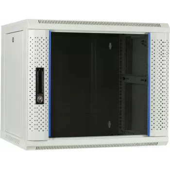 DSIT armadio rack server 9U da parete con porta in vetro, bianco, 600x450x500 mm