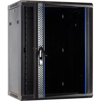 DSIT DS6415 armadio rack a parete 15U con porta in vetro, 600x450x770 mm, nero