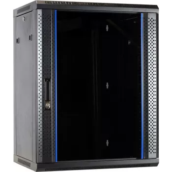 DSIT DS6415 armadio rack a parete 15U con porta in vetro, 600x450x770 mm, nero