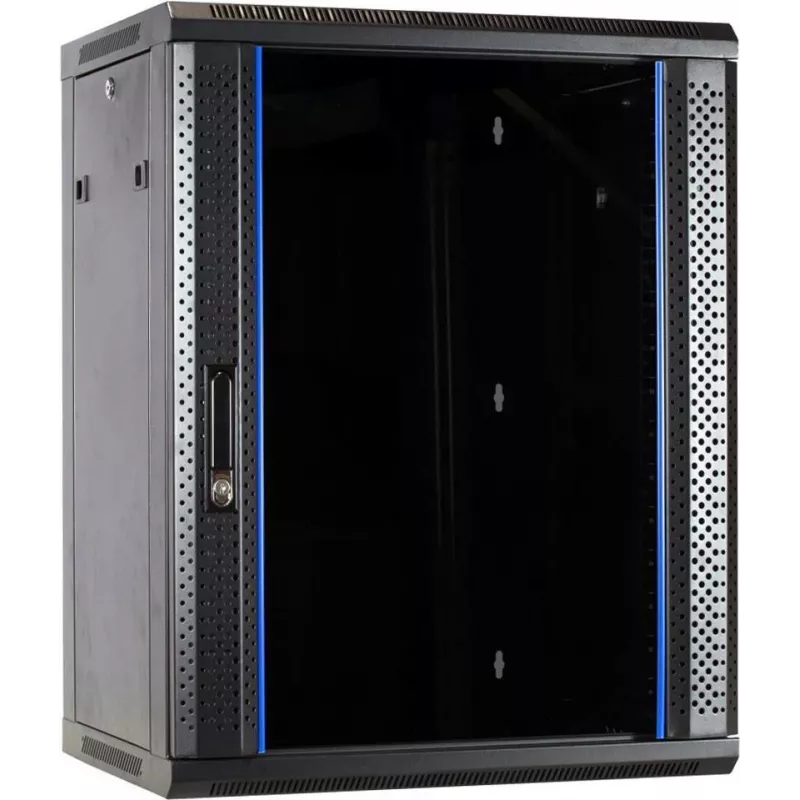 DSIT DS6415 armadio rack a parete 15U con porta in vetro, 600x450x770 mm, nero