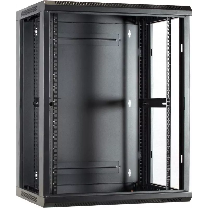 DSIT DS6415 armadio rack a parete 15U con porta in vetro, 600x450x770 mm, nero