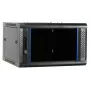 DSIT armadio rack server 6U da parete con porta in vetro, 600 x 600 x 368 mm, nero