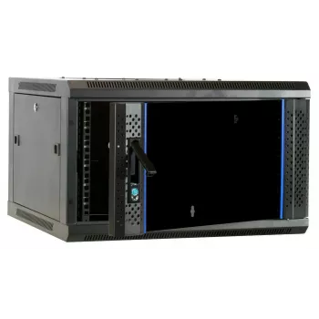 DSIT armadio rack server 6U da parete con porta in vetro, 600 x 600 x 368 mm, nero