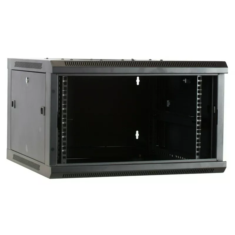 DSIT armadio rack server 6U da parete con porta in vetro, 600 x 600 x 368 mm, nero