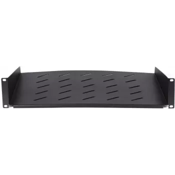 DSIT DS-FH2U400 ripiano fisso 2U per armadi a parete profondi 600 mm, profondità 400 mm, nero
