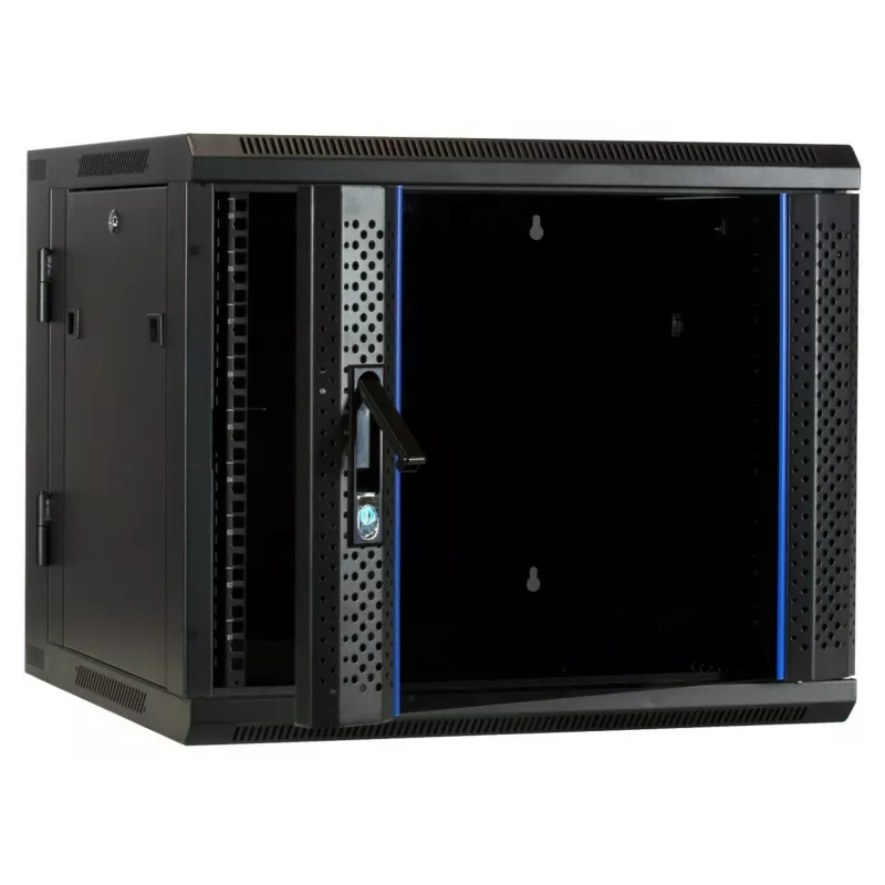 Armadio server reversibile a parete DSIT DS6609-DOUBLE con porta in vetro, larghezza 600 mm