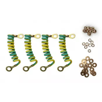 DSIT DS-Earthset kit di messa a terra per parabole e antenne – cavo di terra in rame 10m, morsetto palo zincato, conforme DIN-VDE