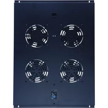 DSIT DS-FT80 unità di raffreddamento rack server 4 ventole con termostato per armadi profondità 800 mm, 1U, 230V, nero