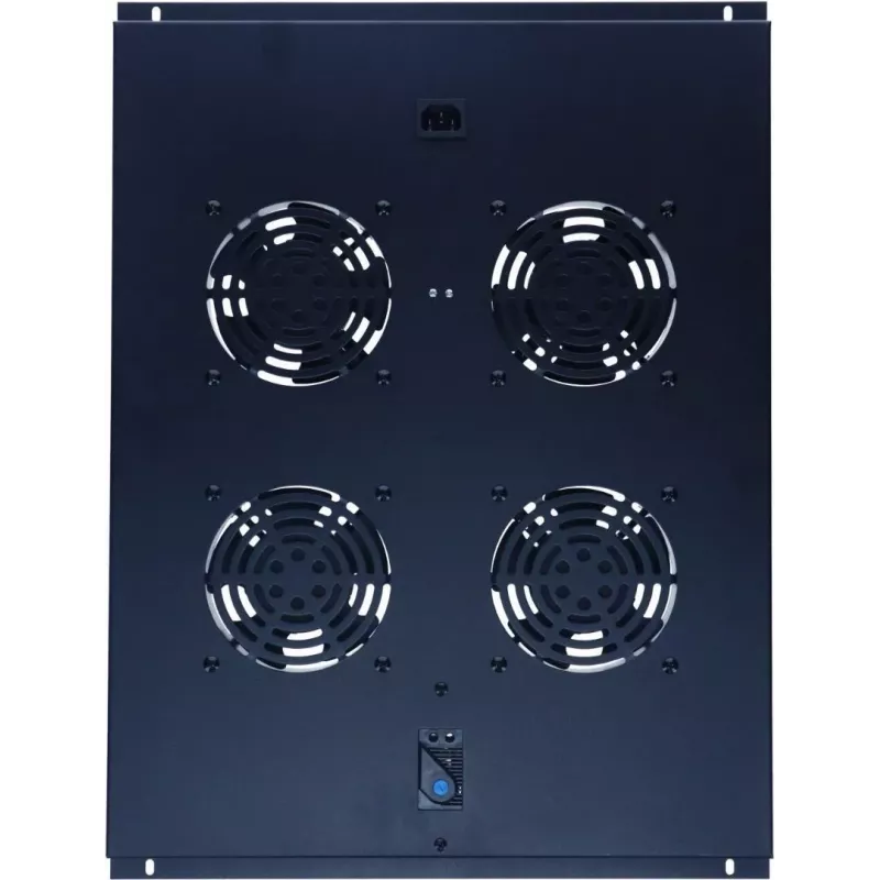 DSIT DS-FT80 unità di raffreddamento rack server 4 ventole con termostato per armadi profondità 800 mm, 1U, 230V, nero
