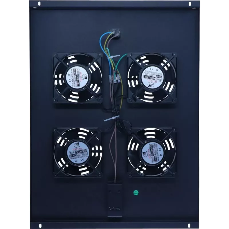 DSIT DS-FT80 unità di raffreddamento rack server 4 ventole con termostato per armadi profondità 800 mm, 1U, 230V, nero